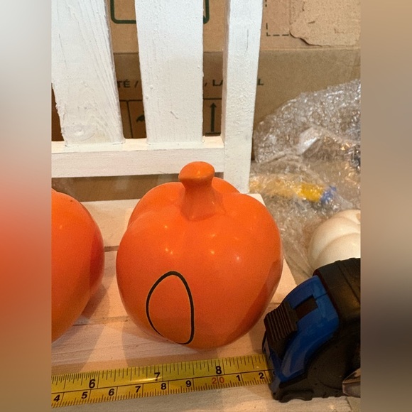 Rae Dunn Orange Ceramic Pumpkin Set - Halloween Home Accents - Picture 4 of 4